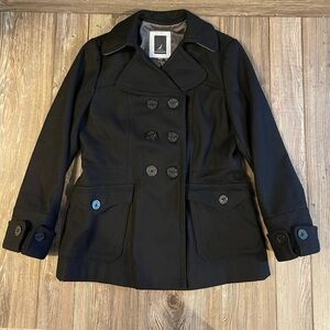 Nautica Double Breasted Black Coat